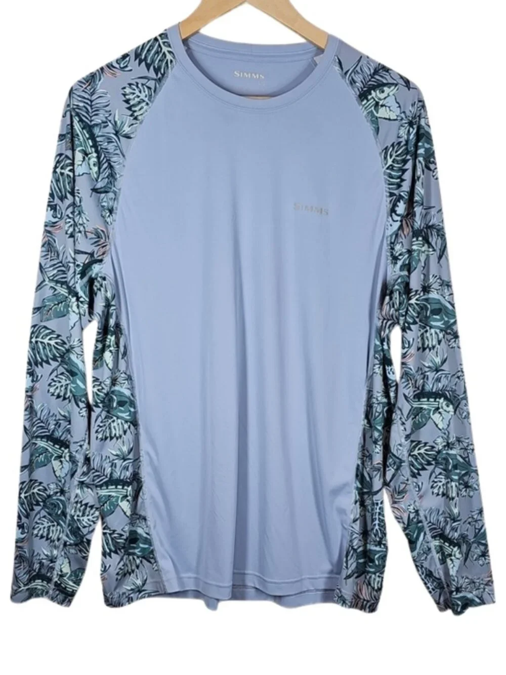 Simms SolarFlex Crewneck Long Sleeve Shirt Men's L UPF 50 Fishing Outdoor Unisex